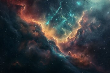 A nebula and the space it inhabits, high quality, high resolution