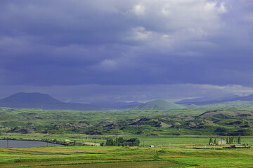 Fototapeta premium Enigmatic Evening Skies Over the Verdant Armenian Highlands