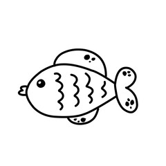 Sea life doodle vector illustration
