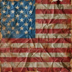 United States vintage grunge flag generated by AI