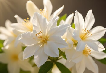Obraz premium Jasmine flower closeup Realistic Light understand sun light significantly summer season flower concept