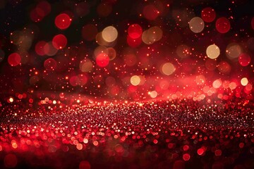 Illustration of glitter red background with lights and sparkles, high quality, high resolution