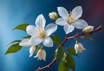 Obraz premium Jasmine flower closeup Realistic Light understand sun light significantly summer season flower concept