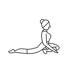 Line Woman of yoga poses