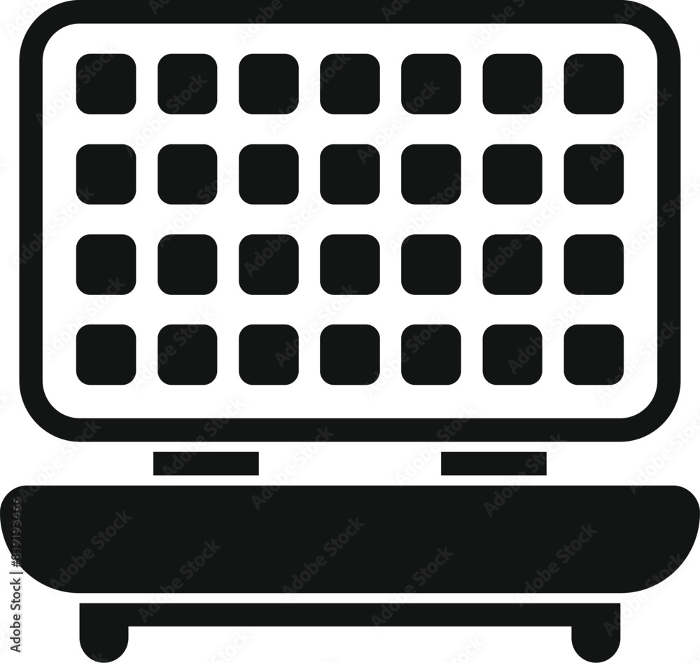 Poster flat design icon of a black wireless computer keyboard isolated on a white background