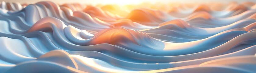 Harmonic visuals in 3D, abstract and calm, suitable for meditation videos or tranquil scene backgrounds