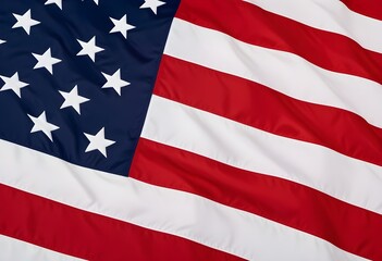 An American flag with its iconic red, white, and blue colors and star pattern