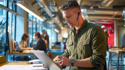 Man Working at Modern Office