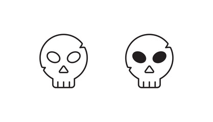 Skull icon design with white background stock illustration