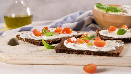 Rye bread bruschetta