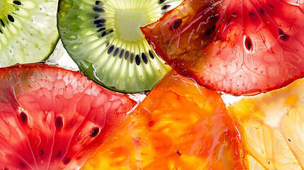 Close up of sliced kiwi fruit