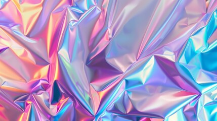 Holographic Foil Background Flat Design Top View Iridescent Fresh