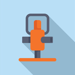 Vector illustration of a modern microphone in flat design style with long shadow