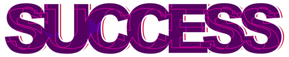 Success, creative text design, isolated on white background 