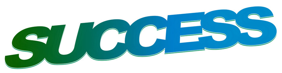 Success, creative text design, isolated on white background 