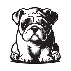 Illustrations cute little French bulldog. Funny pictures of puppy. Vector french bulldog funny, puppy cute collection