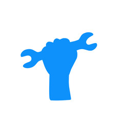 hand holding wrench color icon