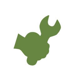 hand holding wrench color icon