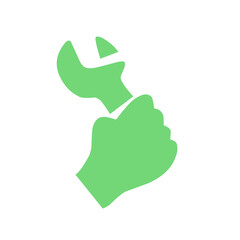 hand holding wrench color icon