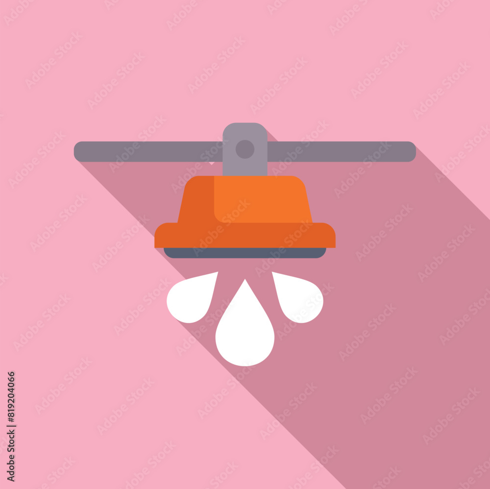 Poster flat design vector of a cartoon ceiling fan with simple shadows, isolated on a pink background