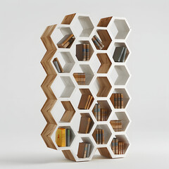 abstract hexagon bookcase