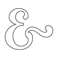 Ampersand symbol vector illustration. A flat illustration design used for ampersand symbol icon, on a white background.  Vector illustration. EPS 10 