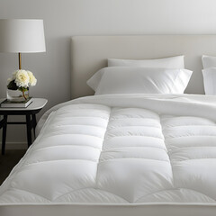 Luxurious White Bedding and Pillows Set in a Bright Bedroom
