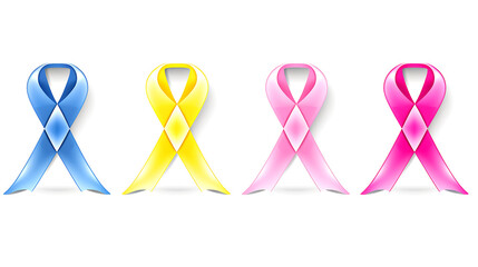 Set of ribbon for breast cancer