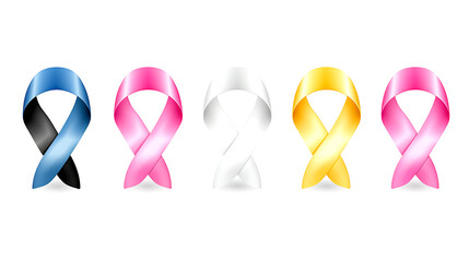 Set of ribbon for breast cancer