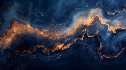 Ethereal Cosmic Landscape with Golden Fractures