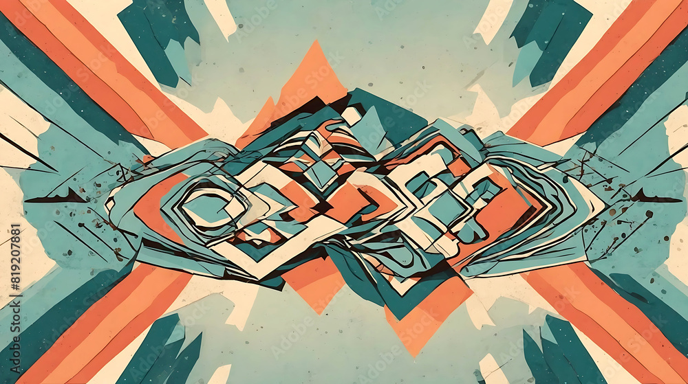Poster simple background with geometric elements
