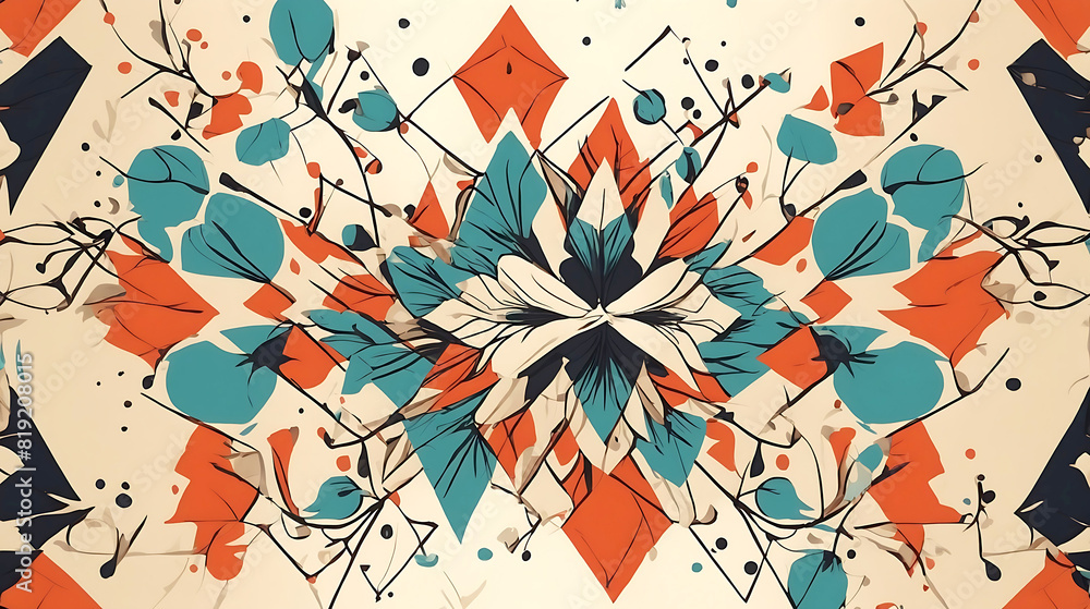 Poster simple background with geometric elements