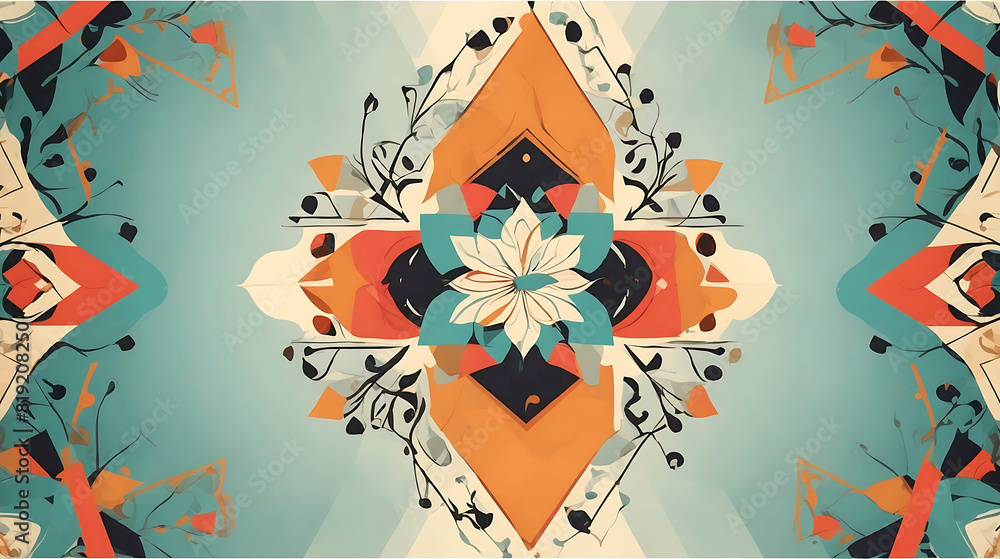 Poster simple background with geometric elements