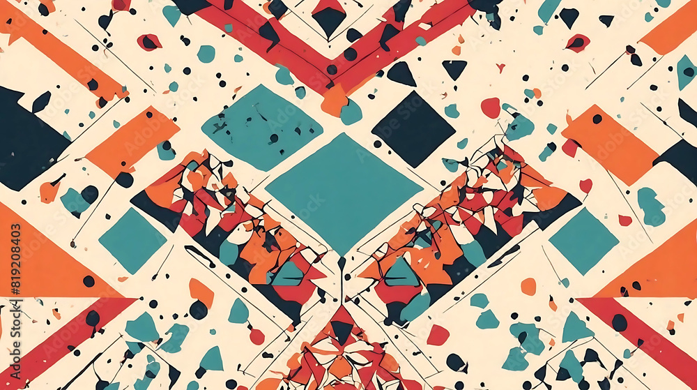 Poster simple background with geometric elements
