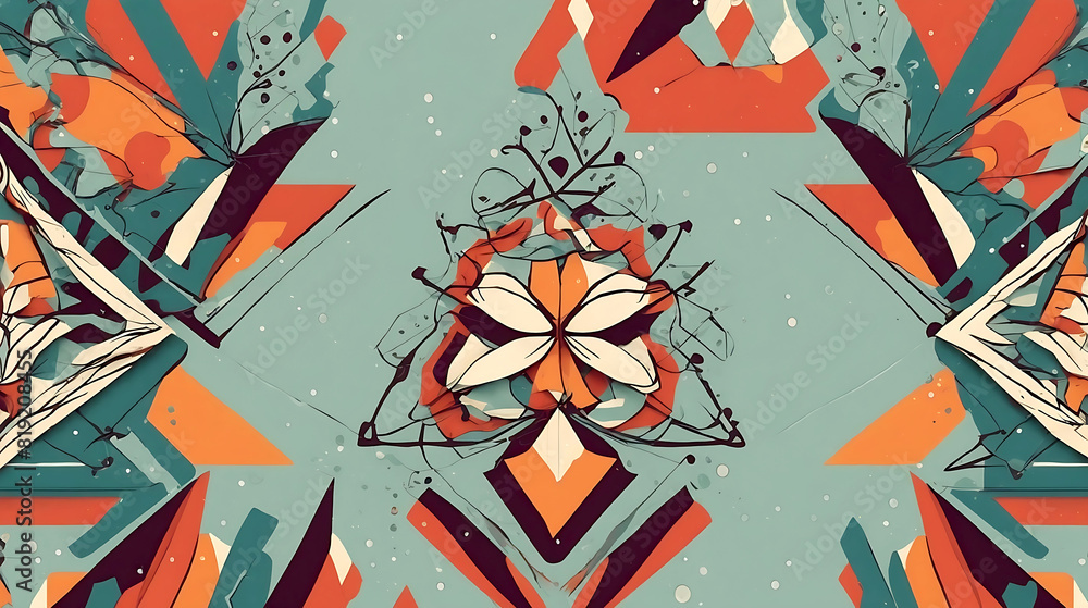 Poster simple background with geometric elements