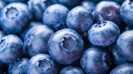 Blueberry background. Macro shot of fresh blueberries. Healthy food concept.