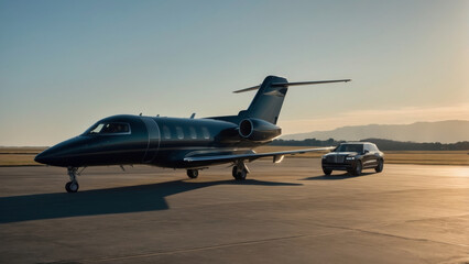 Private Jet and Town Car
