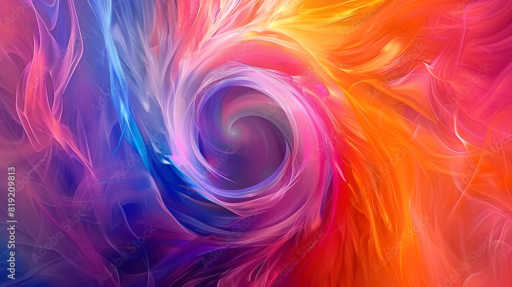 Aufkleber vibrant colorful abstract background with swirling flow created digitally in a fantasy art style for