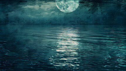 Ethereal Moonlit Lake Gradient Texture: Mystical Night Ambiance Background