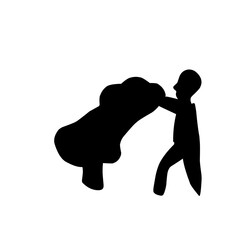 children working silhouette