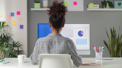 Professional Analyzing Data at Desk