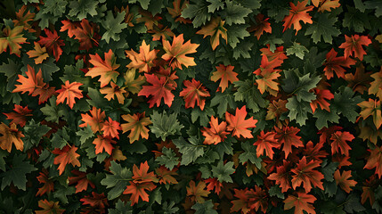Fiery Oak Forest Gradient Background: Vibrant Energy of Autumn Leaves