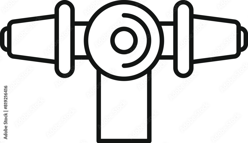 Aufkleber simplified vector illustration of a telescope in line art style for icons and design elements