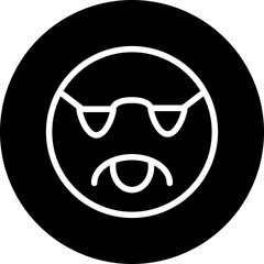 emoji glasses sad Flat Icon Design