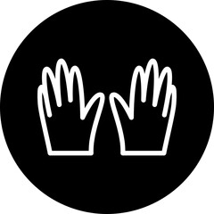 Obraz premium Leather Gloves Line White Circle Black Icon Design