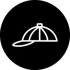 Fototapeta premium Cap Line White Circle Black Icon Design