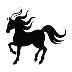 horse silhouettes on white background -vector illustration