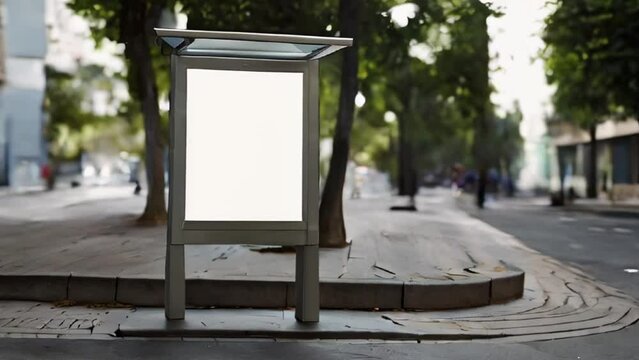Blank Street Sign Mockup with City Background