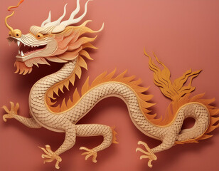 Fototapeta premium chinesischer Drache aus Papier ausgeschnitten Illustration 