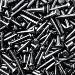 loose steel metallic screws, ai-generatet